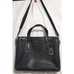 TUMI 79391D Sinclair "Nina" Saffiano Commuter Briefcase Business Black Leather